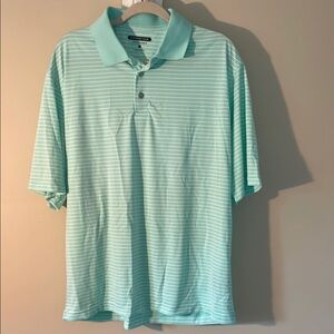 Cypres Club Performance Mint Green Polo Shirt with Stripes and Relaxed Fit